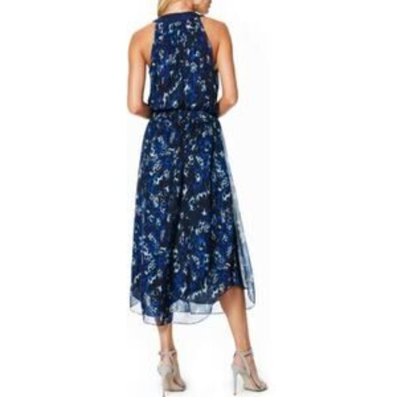 NWT Ramy Brook Blue New Moe Leopard Printed Silk Cocktail Dress sz S $495 - Picture 2 of 6